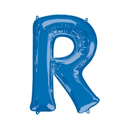 Balon foliowy litera R Niebieski 81 cm